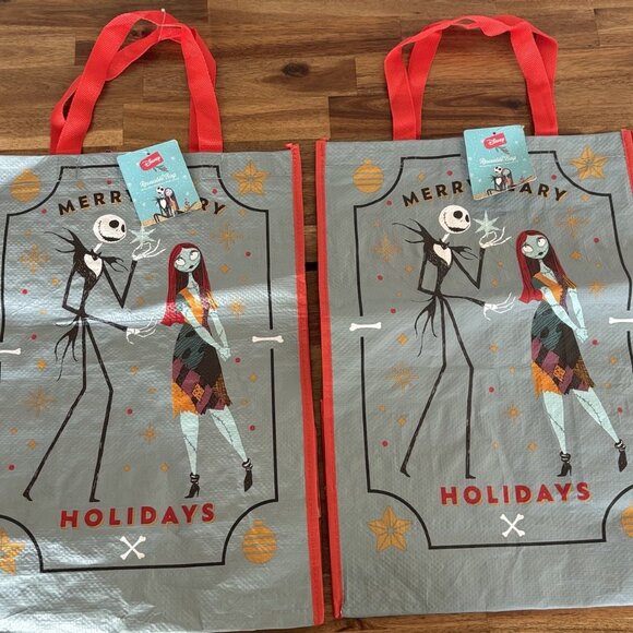 2 Disney Nightmare Before Christmas Jack Skellington Sally Shopping Treat Bag - Picture 3 of 8